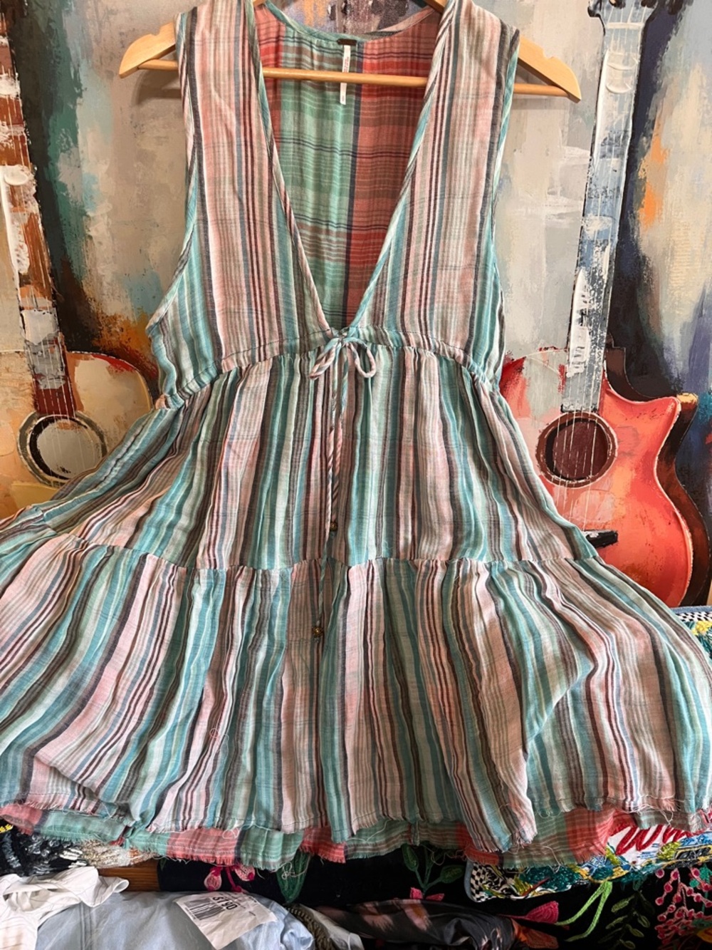 FREE PEOPLE Madras Plaid Mini DRESS NWOT SZ S